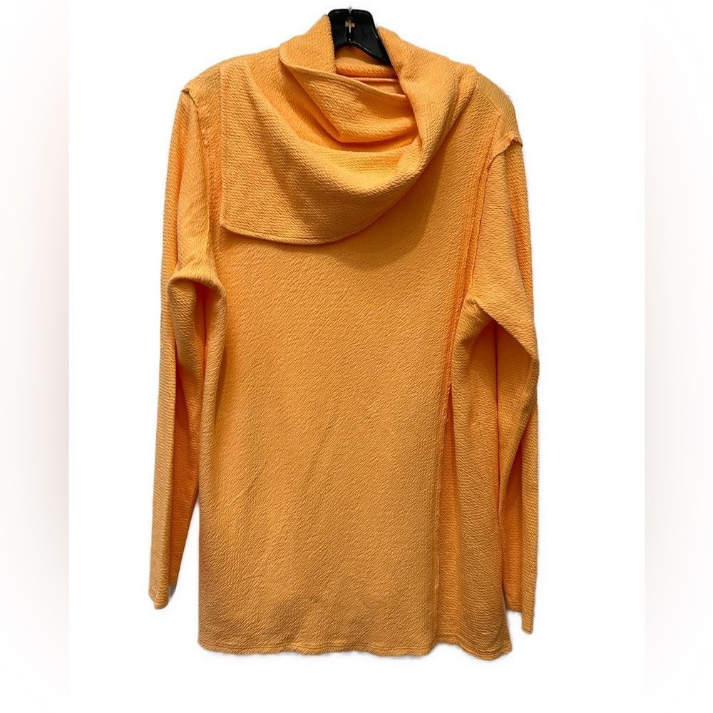 Soft Surroundings Cowl Neck Textured Top Size L Tangerine Color
